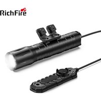 Professionelle Richfire Taktische Gewehr-Taschenlampe, 1800 Lumen, wiederaufladbare Jagd-Taschenlampe mit Stroboskop-Modus, 20 mm Schienenmontage