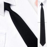 1 Pcs Black Simple Clip On Tie Security Tie Doorman Steward Matte Funeral Tie For Men Women Students
