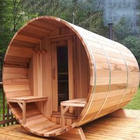 Beautiful and durable mobile sauna for 4-6 people with burning stove