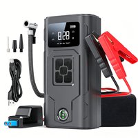 Portable Car Jump Starter with Air Compressor Tire Inflator, Emergency Power Bank with LED Light for Roadside Emergency