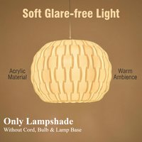 JOYINLED 40cm Hollow Woven Chandelier Shade, Lamp Shade for Pendant Light, White Acrylic Lamp Shade, Chandelier Light Cover