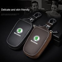 PU Leather Car Key Case Cover Shell For Skoda Fabia 2 3 Karoq Kodiaq Octavia 3 Superb 2 3 Combi Yet Interior Auto Accessories