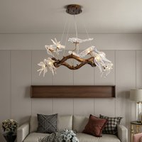 Luxury Glass Birds Chandeliers for Living Room Designer Swallow Pendant Lights for Dining Room Decor Indoor Lighting Fixture