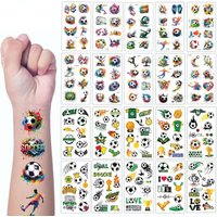 10Pcs Waterproof Football Tattoo Sticker Removable Skin Safe Cartoon Tattoo Sticker Water Transfer Tattoo Sticker