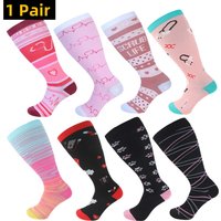 1Pair Plus Size 2XL-7XL New Compression Socks Unisex Wide Calf Knee High Compression Stockings Support for Circulation Nurses