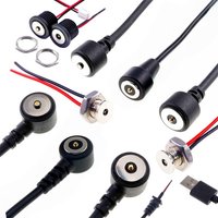 1 Set Hight Current Pogo Pin Magnetic Connector Spring-Loaded USB Cable Threaded M8 M12 Power Charge Waterproof Pad 3A 12V