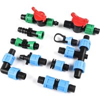 5-15pcs 16mm Drip Tape Valve Micro Irrigation Watering Save Labyrinth Type Joints Valve Connect to 16mm Drip Tape Hose
