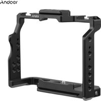Andoer Camera Cage Aluminum Alloy Video Cage with Dual Cold Shoe Mounts 1/4-inch Threads for Sony A7IV/A7III/A7II/A7R III/A7R II