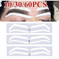 10/30/60PCS Disposable Eyebrow Design Stencil Eyebrow Tint Airbrush Auxiliary Sticker For Brows Shaping With Single