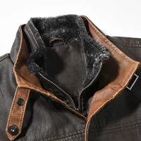 Brand Men's Casual New Sleeveless Leather Vest Fur Collar Jacket Design Street Motorcycle Style Stand Up Collar Windproof Coat