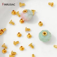 30PCS 14/18K Gold Plated Brass Beads Plug Pearl Hole Plug Caps For DIY Handmade Bracelet Jewelry Making Accessories