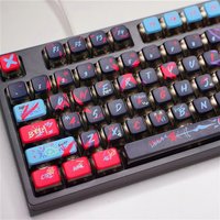 119 Key PBT+PC Jinx Dual City Battle Keycap Set OEM Four Sided Transparent Suitable for MX Mechanical Keyboard