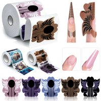 500Pcs/Roll Nail Paper Extension Stencil Forms Stickers Holder for Acrylic UV Gel Polish Nail Extension Stencil Manicure Tools