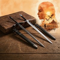 8.6inch Game of Thrones Katana Anime Cosplay Prop Sword Ninja Knife Blade Sabre Schwert Real Size Japanese Metal Zinc Toy Gift