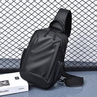 Unisex Lightweight Nylon Crossbody Bag with Adjustable Strap & Zipper Closure - Sleek Black Casual Shoulder Bag for Travel