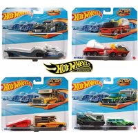 Hot Wheels Diecast Alloy Car Volvo 240 Drift Camper Transport Trailer Track Fleet HYT56 Simulation Model Toy For Collectors
