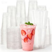 50PCS Disposable Transparent Plastic Cup Parties Familys Plastic Cup Weddings Birthdays Camping Milkshakes Coffee Cold Drinks