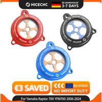 NICECNC – przezroczysta osłona filtra oleju silnikowego do Yamaha Raptor 700, RAPTOR 700R, YFM700R, roczniki 2006–2024, akcesoria do quadów, wykonana ze stopu aluminium.