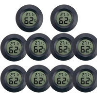 1~10pcs Mini Hygrometer Thermometer Fahrenheit or Celsius Meter Digital LCD Monitor Indoor Room Round Humidity Temperature Gauge