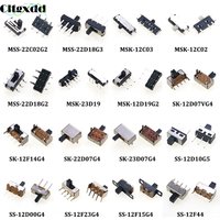 10pcs Toggle Switch Single and Double Row In-line Horizontal Small Micro Power Switch Sliding Position Fluctuation 2Gear / 3Gear
