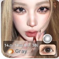 OVOLOOK-2pcs Natural Ash Gray Colored Contact Lenses 14.5mm Prescription Lenses Brown Fashion Blue Contact Lenses For Women