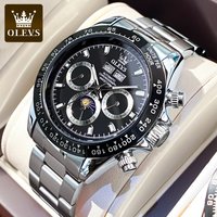 OLEVS-Montre mécanique automatique pour homme, acier inoxydable, étanche, date, montre-bracelet, ensemble de luxe, marque supérieure, originale