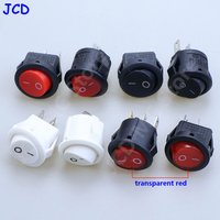 5/10pc 15mm Diameter Small Round Boat Rocker Switches Power Switch Black Mini Round Black White Red 2/3 Pin ON-OFF Rocker Switch