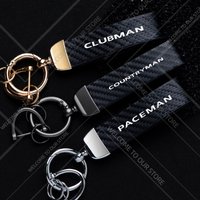1PCS Car Keychain For Mini Cooper S Clubman Countryman Paceman Logo Widget Ornaments Metal Carbon Fiber Leather Key Chain
