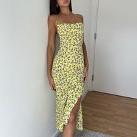 Dresses for Women New Slit Spaghetti Strap Slim Women Dress Backless Print Lace-up Dress Women Vestidos De Verano Mujer Q2957