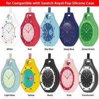 Silicone Protective Case for Swatch X AP Royal Pop Pocket Watch Full Cover Shockproof Anti Scratch Precise Cutout Case