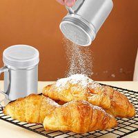 Kitchen Powder Shaker Bottle With Handle And Lid Stainless Steel Salt Dispenser Seasoning Container Jar For Coffee Flour Sugar