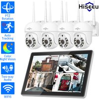 Hiseeu 3/5MP 10.1" Monitor 10CH NVR CCTV IP Camera Surveillance System Set Night Vision P2P Wireless Security PTZ Cameras Kit