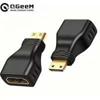 QGeeM MINI HDMI-Compatible Male to HDMI-Compatible A Female Adapter Converter 1080P 2K 4K for MINI PC HDTV 1/2 pcs HD CAMERA 550