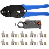1Set Coax Rf/Bnc Crimp Tools for Rg58 / Rg59 / Rg6 with 10Pcs Bnc Plug Crimp Connector Set