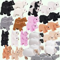 Wild Zoo & Marine Animal Farm Animal Dinosaur World Building Blocks Building Blocks DIY Assemble Cat Dog Shark Penguin Bricks