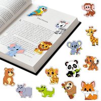 30pcs Cartoon Animal Magnetic Bookmarks Gifts for Reading Cards DIY Message Cards Student Creative Bookmark, Refrigerator Magnet