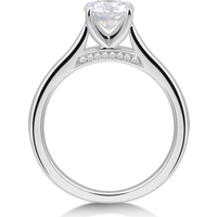 M-JAJA 1CT Moissanite Engagement Ring S925 Sterling Silver for Women White Gold Plated Diamond Wedding Band Party Fine Jewelry