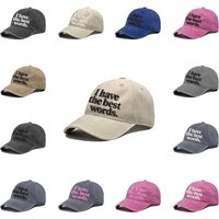 Vintage Washed Cotton Hat I Have The Best Words Slogan Embroidery Adjustable Back Strap Hip Hop Daily Sun Protection Hat 260604C