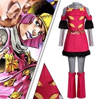 Hot Pants Cosplay Costumes Uniform Ainme JOJO Rose Red Dress Role Play Halloween Carnival Dressing For Women Girls