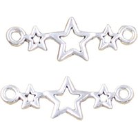30pcs Charms Star Link Connector 9x25mm Antique Silver Color Pendants Making DIY Handmade Tibetan Finding Jewelry