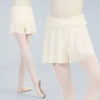 Ballet Shorts For Women High Waist Double Layer Yoga Skirted Short Pants Girls Skate Gymnastic Soft Mesh Dance Culottes