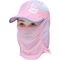 AliExpress NONE Sunscreen Hat with Foldable Portable Face Covering UV Protection Breathable Mask Cycling Veil Hat Quick Drying Baseball Hat