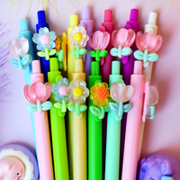 12pcs Colorful floral-design ballpoint pen, perfect for school, the office, and journaling—the ideal writing tool for campus lif
