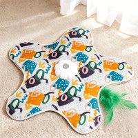 Cat Interactive Toys USB Rechargeable Hide and Seek Game Toy with Moving Concealed Wand Feather Mimics Motion of Real Prey