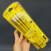 6/12pcs Pikachu Anime Figure Cartoon Pencil Pokemon kids Pencil Kawaii Student Stationery Children's Birthday Xmas Gift
