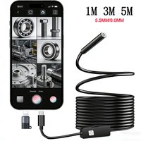 1080P Type-C Endoscope Camera 2MP Inspection Camera for Car Pipeline Borescope 5.5mm/8mm Compatible for Android iOS iPhone 15 16