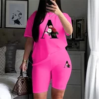 A-Z Printing Womens Short Tracksuit Daily Casual Shorts 2 Pcs Set Outdoors Gym Sports Jogging Woman Clothing 2026 Summer Outfits