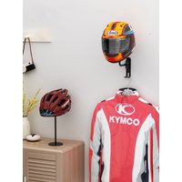 AliExpress NONE 180° Motorcycle Helmet Rack Wall Mounted Metal Motorcycle Helmet Holder With 2 Hooks Helmet Hanger for Motorcycle Bike Coats Cap