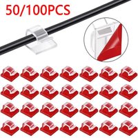 50/100pcs Car Cable Clips Self-Adhesive Cord Management Wire Holder Organizer Clamp Desk Tidy Cable Manager in Car Home Clips