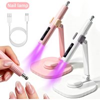 UV LED Nail Lamp Set With Magnet Dryer Touch Lamp Rechargeable With Stand UV Light Drying Nails Gel Polish Lamps Curing Tools
